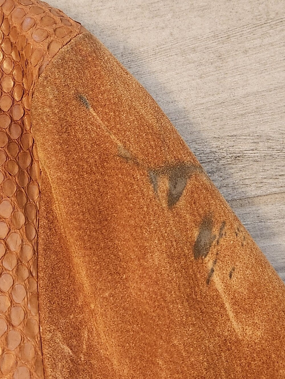 Vintage 70s Silton Blazer Men's 42Long Cognac Brown Suede Snake Embossed Western - Picture 7 of 16